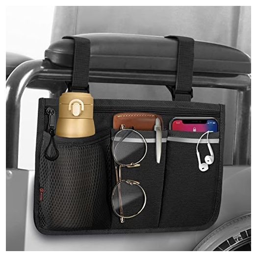 FINPAC Wheelchair Side Storage Bag with Reflective Strips
