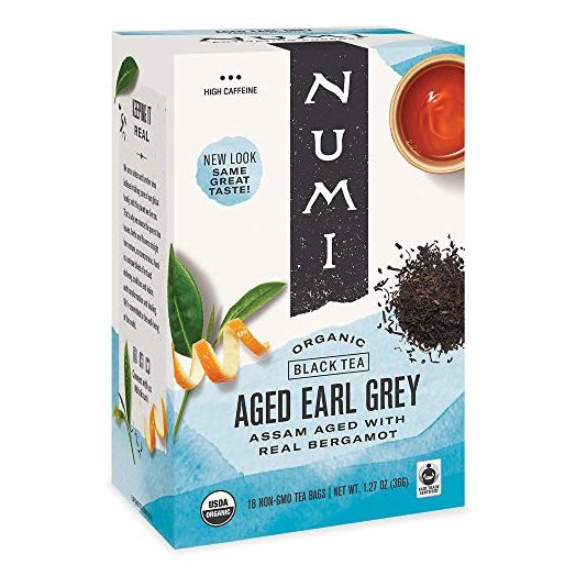 Numi Organic Tea Aged Earl Grey, 18 Count Box of Tea Bags Black Tea (Packaging May Vary) (Pack of 3)