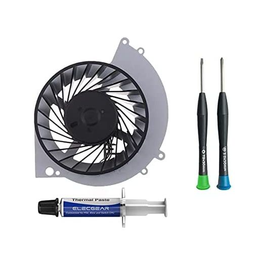 ElecGear Replacement Internal Cooling Fan for PS4 CUH-1xxx, Playstation 4 CPU Heatsink Cooler, Thermal Compound Paste, TR9 Torx Security, PH1 Screwdriver Repair Tool Kit