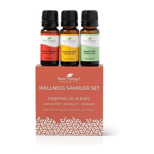 Plant Therapy Wellness Sampler Set, Immune Aid, Germ Fighter & Respir Aid, Pure Essential Oils for Seasonal Threats