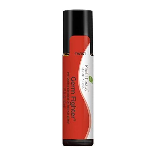 Plant Therapy Germ Fighter Essential Oil Blend 100% Pure, Pre-Diluted Roll-On, Natural Aromatherapy, Therapeutic Grade 10 mL (1/3 oz)