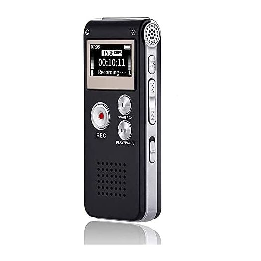 Digital Voice Recorder 16GB Voice Recorder with Playback for Lectures - USB Rechargeable Dictaphon Upgraded Small Tape Recorder