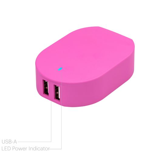 onn. 4.8A Dual-Port USB Wall Charger, Foldable Plug, Compatible for iPhone, iPad and Android Smartphones