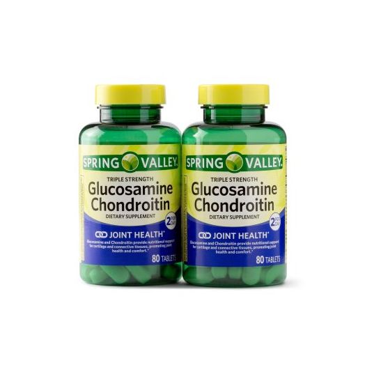 Spring Valley Glucosamine Chondroitin Tablets, 1500 mg, 80 Ct, 2 Pk