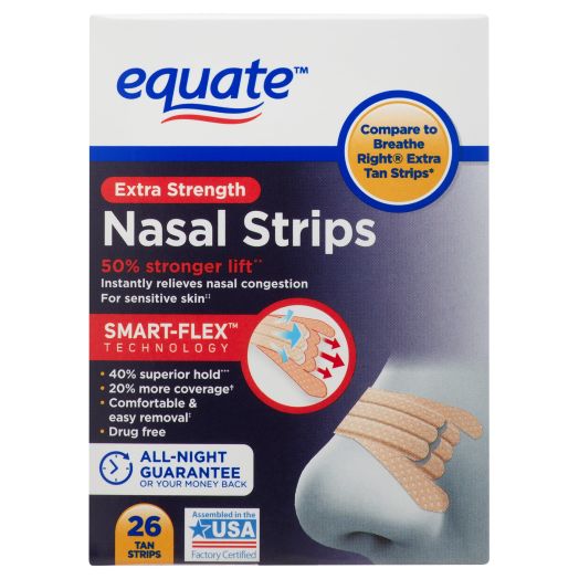 Equate Extra Strength Tan Nasal Strips, 26 Count