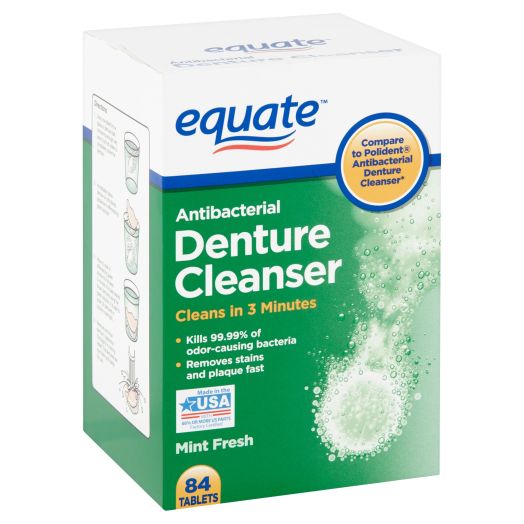 Equate Antibacterial Denture Cleansers Tablets, 84 Count