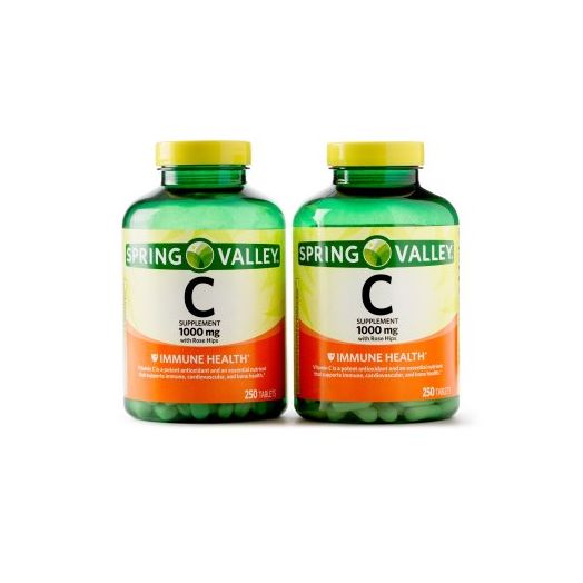 Spring Valley Vitamin C Tablets, 1000 mg, 250 Ct, 2 Pk