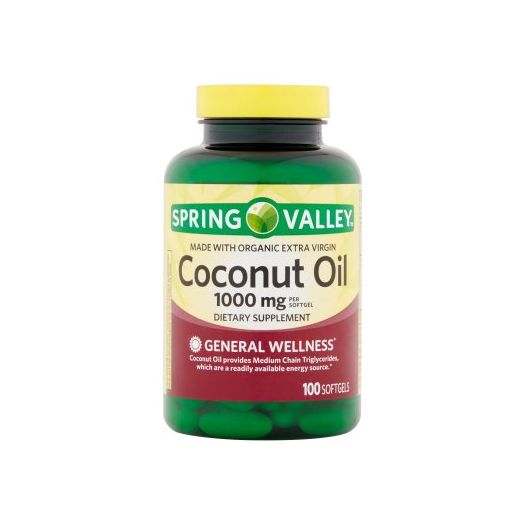 Spring Valley Coconut Oil Softgels, 1000 mg, 100 Ct