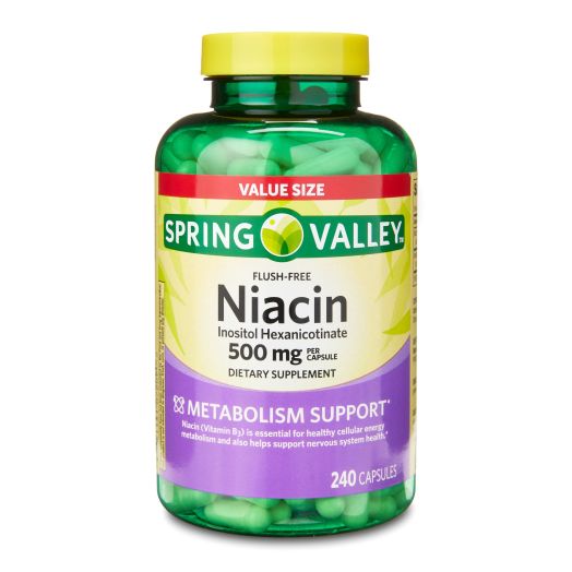 Spring Valley Niacin, 500 mg Capsules, 240 Count