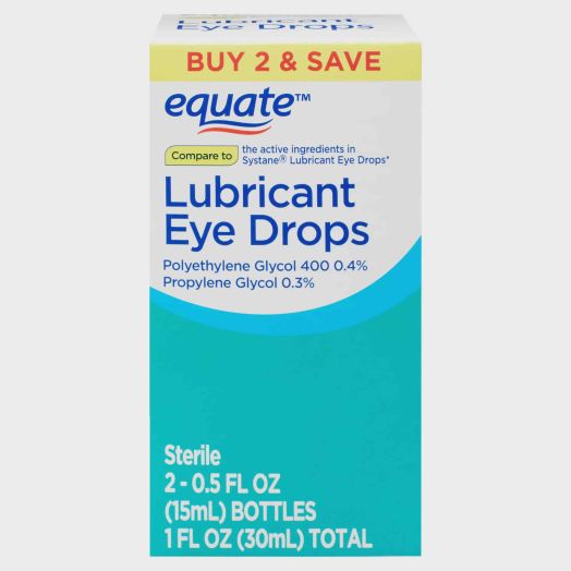 Equate Lubricant Eye Drops, 0.5 fl oz, Twin Pack