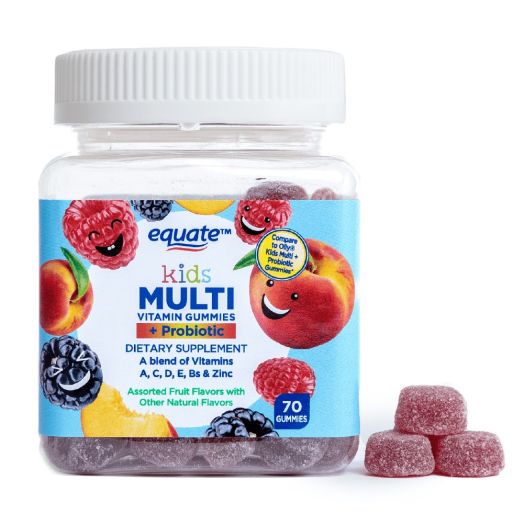 Equate Kids Multi Vitamin Gummies + Probiotics, 70 Count