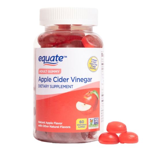 Equate Apple Cider Vinegar Vegetarian Gummies, 60 Count