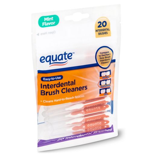 Equate Mint Flavor Easy-to-Use Interdental Brush Cleaners, 20 count