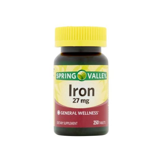 Spring Valley Iron Supplement Tablets, 27 mg, 250 Ct