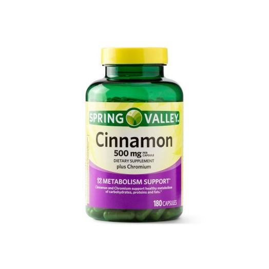 Spring Valley Cinnamon Plus Chromium Capsules, 500 mg, 180 Ct