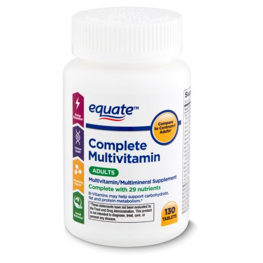 Equate Adults Complete Multivitamin/Multimineral Supplement, 130 count