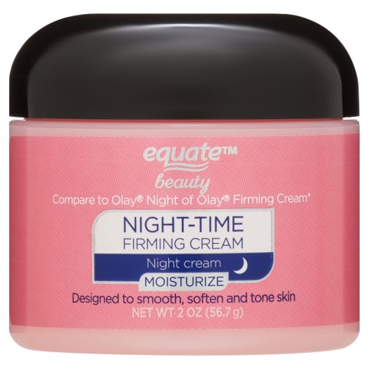 Equate Beauty Night Time Firming Moisturize Face Cream, Oil Free, 2 oz