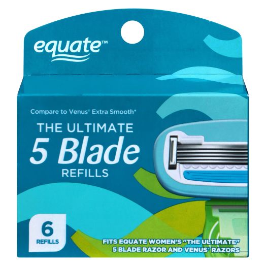 Equate The Essential Five Blade Cartridges, 6 Count