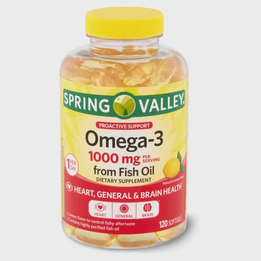Spring Valley Omega-3 Fish Oil Soft Gels, 1000 mg, 120 Count