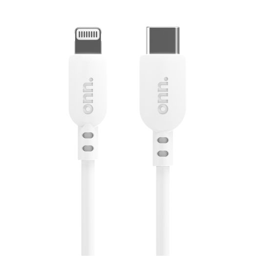 onn. 3' Lightning to USB-C Cable, White