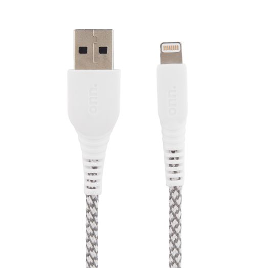 onn. 6' Braided Lightning Cable with Cable Management