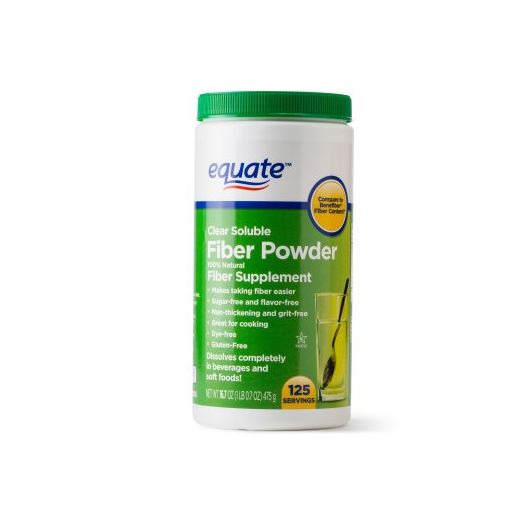 Equate Sugar Free Fiber Supplement Powder, 125 Ct, 16.7 Oz