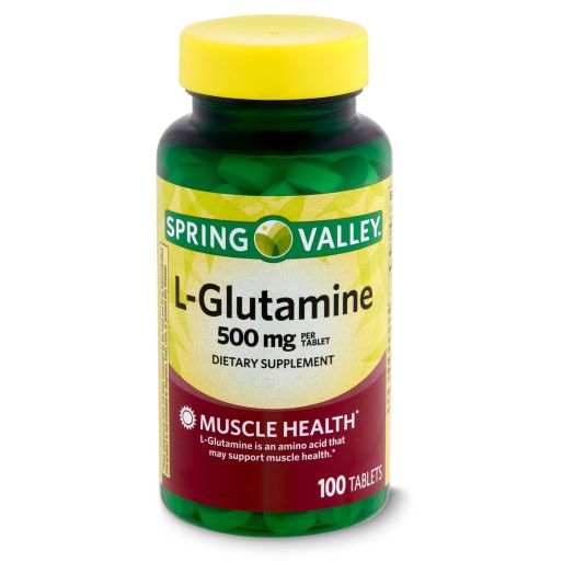 Spring Valley L-Glutamine Amino Acid Supplements,2 Tablets Per Serving, 100 Ct