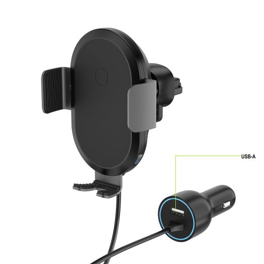 onn. 10W Wireless Car Vent Mount, Auto-Clamping Air Vent Car Phone Mount Compatible with iPhone 13/12/11/XS/X/8 Series, Samsung Galaxy Series, etc