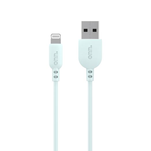onn. Lightning to USB Cable, Aqua, 3 ft