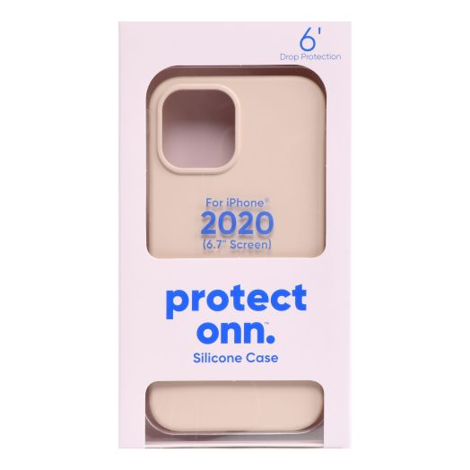 onn. Silicone Phone Case for iPhone 12 Pro Max, Light Pink Color
