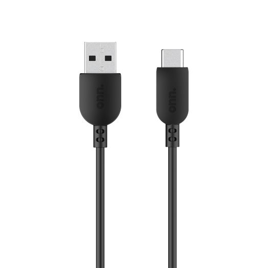 onn. 6ft USB to USB-C Cable, Black, Compatible with any USB-C Device