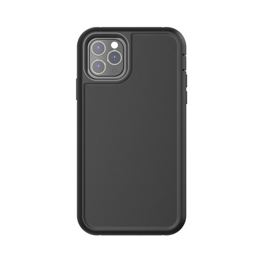 onn. Rugged Phone Case with Built-In Microbial Protection for iPhone 11 Pro Max, Black