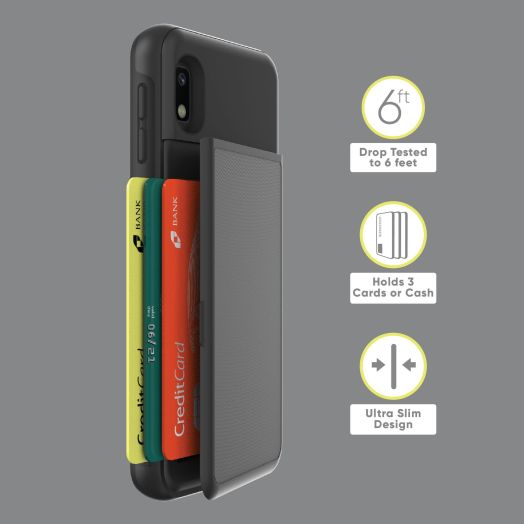 onn. Slim Card Case With Cardholder and Stand For Samsung Galaxy A10e