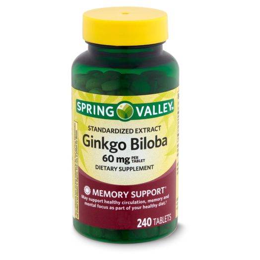 Spring Valley Standardized Extract Ginkgo Biloba Dietary Supplement, 60 mg, 240 count