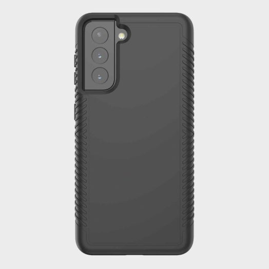 onn. Zigzag Case for Galaxy S21 Gray Cell Phone Case