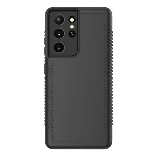 onn. Protective Grip Phone Case for SAMSUNG Galaxy S21 Ultra Gray
