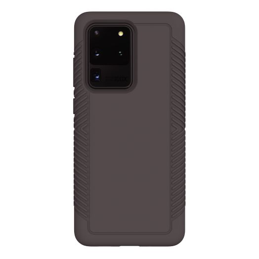 onn. Protective Grip Phone Case with Built-in Antimicrobial Protection for SAMSUNG Galaxy S20 Ultra, Gray