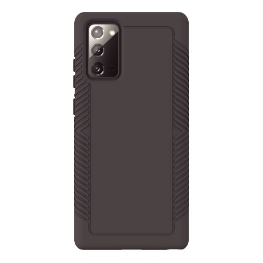 onn. Protective Grip Phone Case with Built-in Antimicrobial Protection for SAMSUNG Galaxy Note 20 5G, Gray