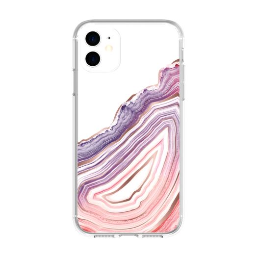 onn. Fashion Phone Case for iPhone 11, XR - Clear Blush Agate