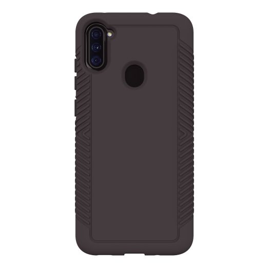 onn. Protective Grip Phone Case with Built-in Antimicrobial Protection for Samsung Galaxy A11, Gray