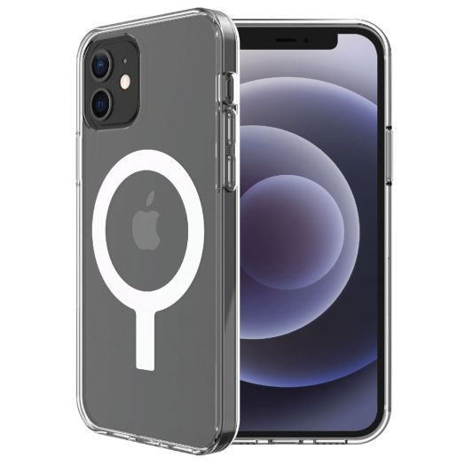 onn. MagSafe Compatible Dual-Layer Case for iPhone 12 Mini, Clear