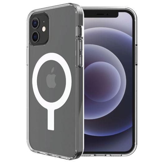onn. MagSafe Compatible Dual-Layer Case for iPhone 12, 12 Pro - Clear