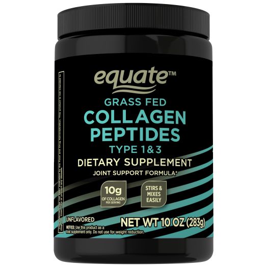Equate Grass Fed Collagen Peptides Type 1 & 3 Dietary Supplement, 10 oz