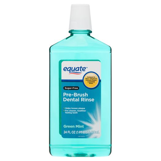 Equate Sugar-Free Pre-Brush Dental Rinse, Green Mint, 24 fl oz