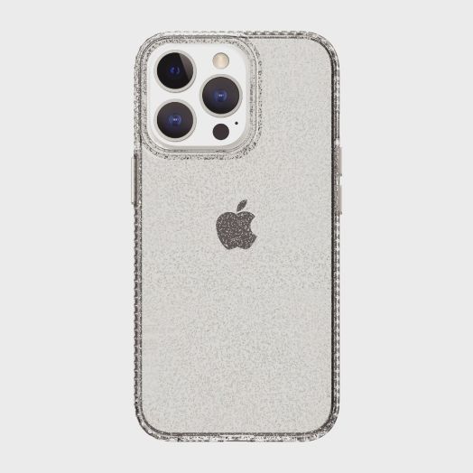 onn. Silver Glitter Phone Case for iPhone 13 Pro, Silver