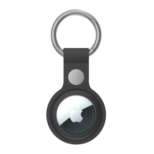 onn. Airtag Keyring Vegan Leather Black