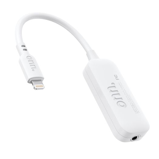 onn. Lightning Headset Adapter, White