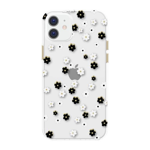 onn. Black & White Ditsy Floral Phone Case for iPhone 12, iPhone 12 Pro
