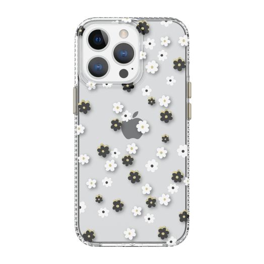 onn. Black & White Ditsy Floral Phone Case for iPhone 13 Pro