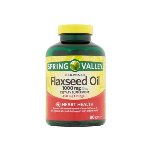 Spring Valley Cold-Pressed Flaxseed Oil Softgels, 1000mg, 200 Ct